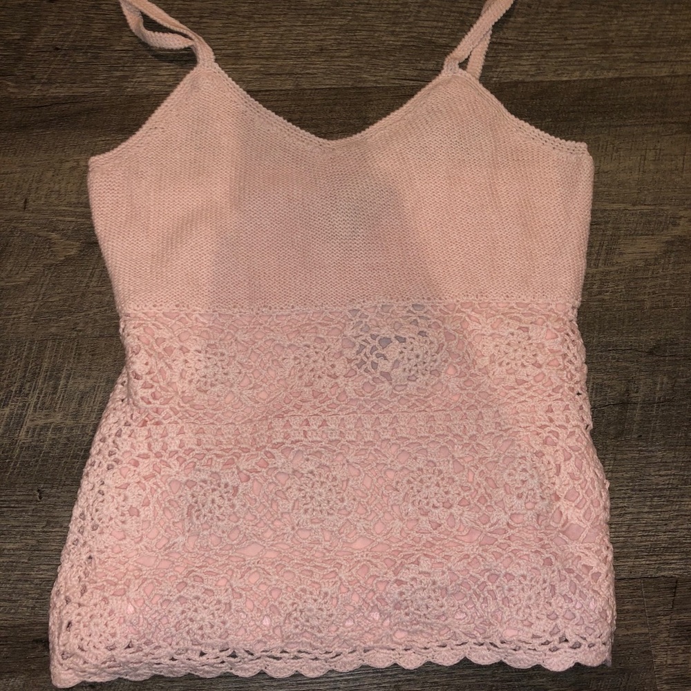 Knit and Crochet Pink Tank